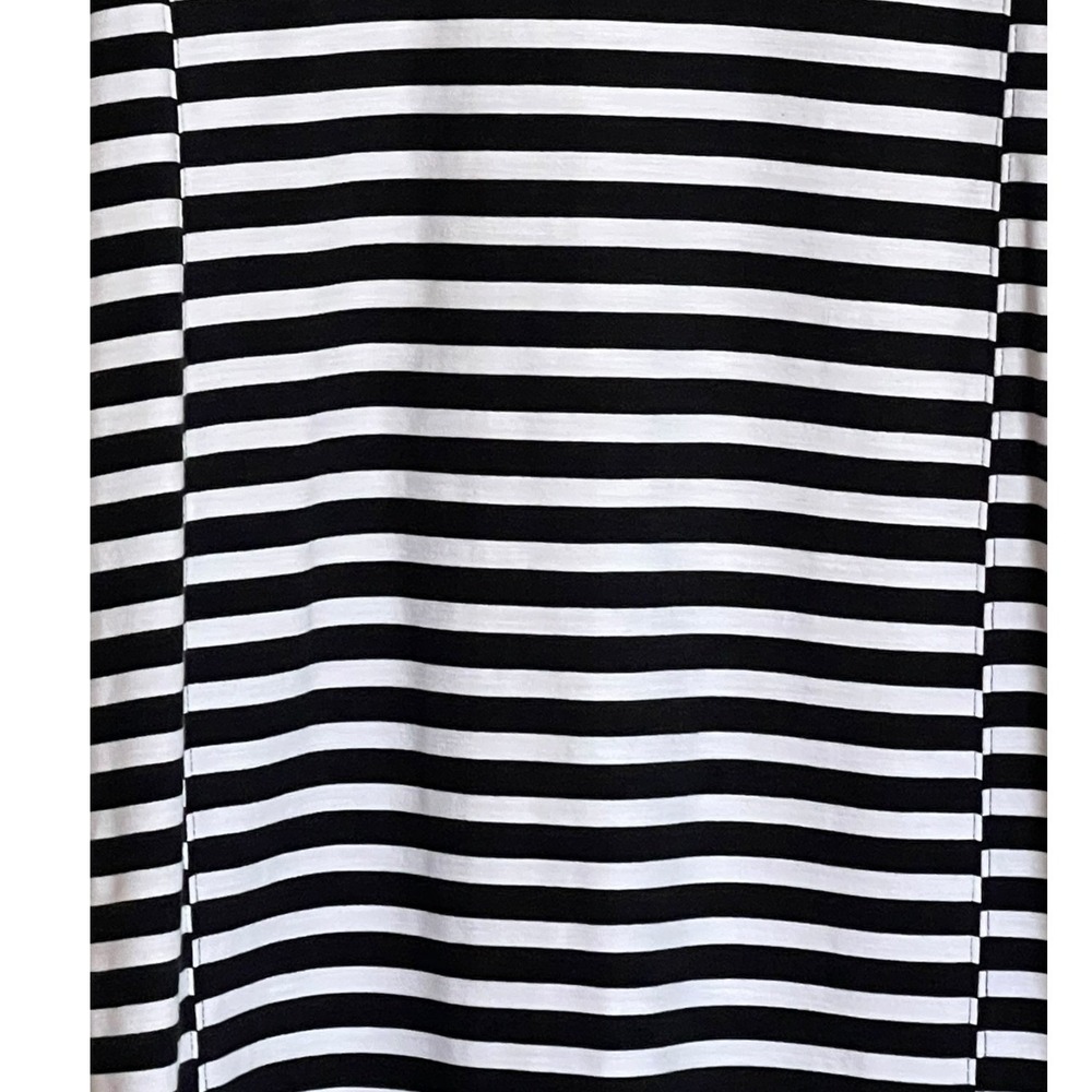 J.Crew Womens Black White Striped Short Sleeve Shift Dress Medium Stretch Cotton - Picture 5 of 13